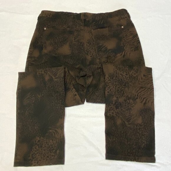 Gloria Vanderbilt Sadie Vintage Animal Hide Print Skinny Denim Jeans Brown 14 - Picture 9 of 13